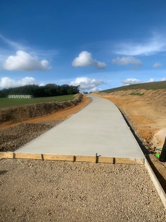 Freshly Paved Concrete Driveway