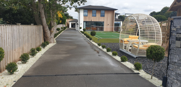 New Concrete long Driveway to House